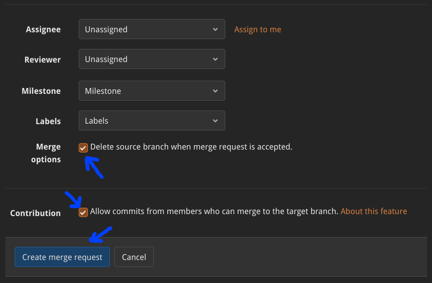 Merge request settings